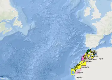 Map of Morocco’s Atlantic margin showing onshore and offshore natural gas potential in a conjugate basin to Canada’s Scotian Shelf.