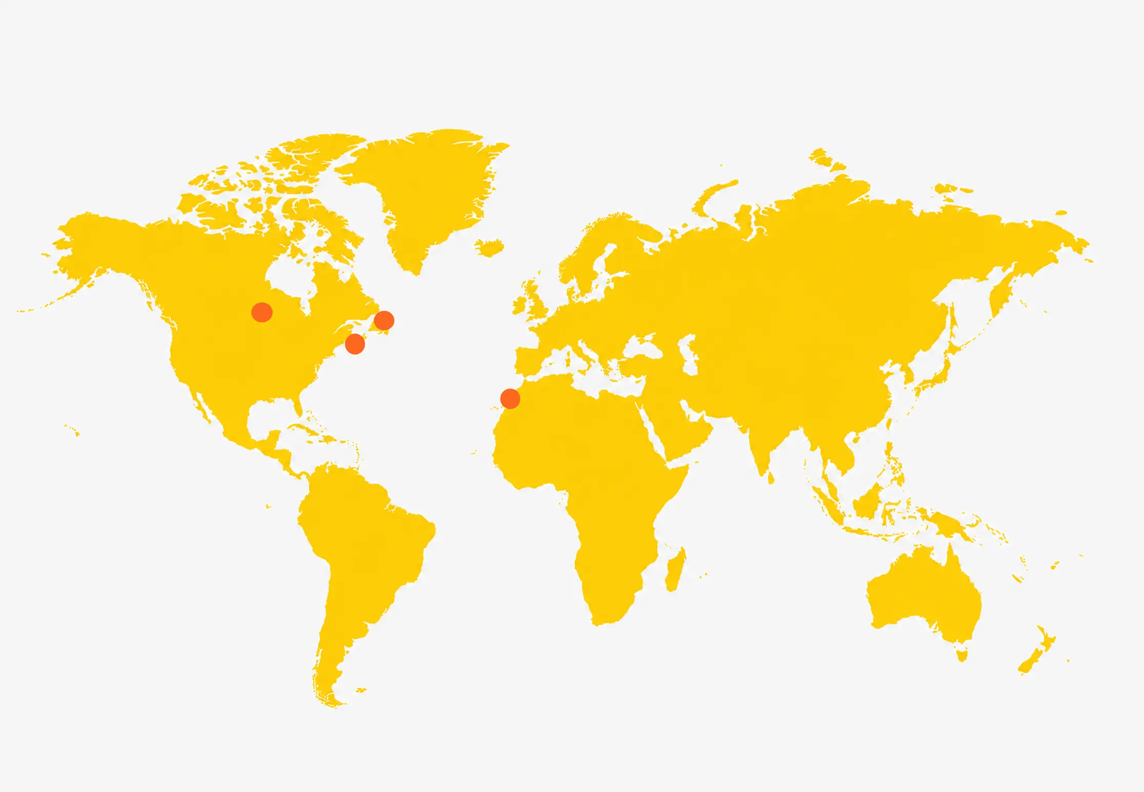 World map highlighting Schooner Energy’s strategic locations and connections to regional and international energy markets
