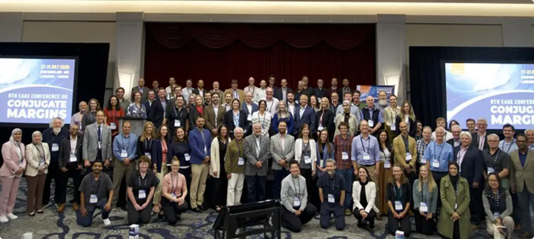 Group photo of delegates attending the 9th EAGE Conference on Conjugate Margins in St. John’s in July 2026